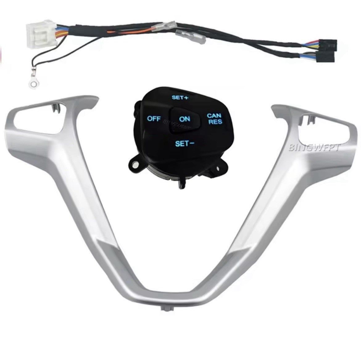 Blue Backlight Cruise Control Buttons Switch Frame Trim For Ford Fiesta MK7