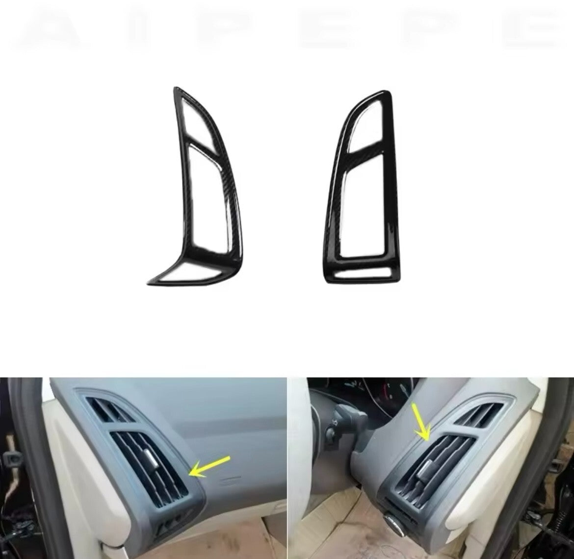 Ford Focus MK3 2011-2014 Carbon Fibre Side Dash Air Vent Trim Covers RHD