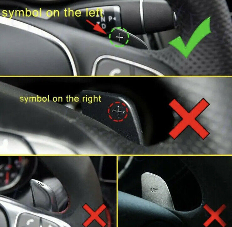 Mercedes Benz A B C E CLA GLA Class Steering Wheel Paddle Shift Extensions Blue