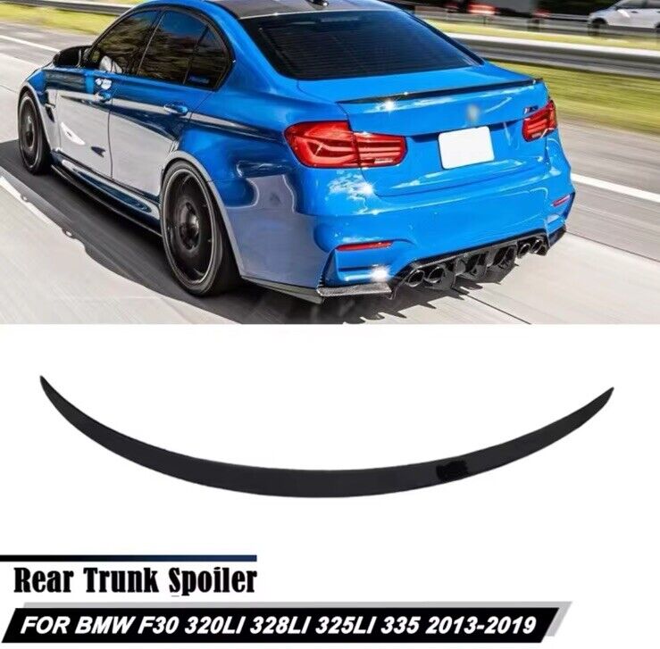 BMW 3 Series F30 2013-2019 TPU Flexible Gloss Black Spoiler Extension Wing Lip