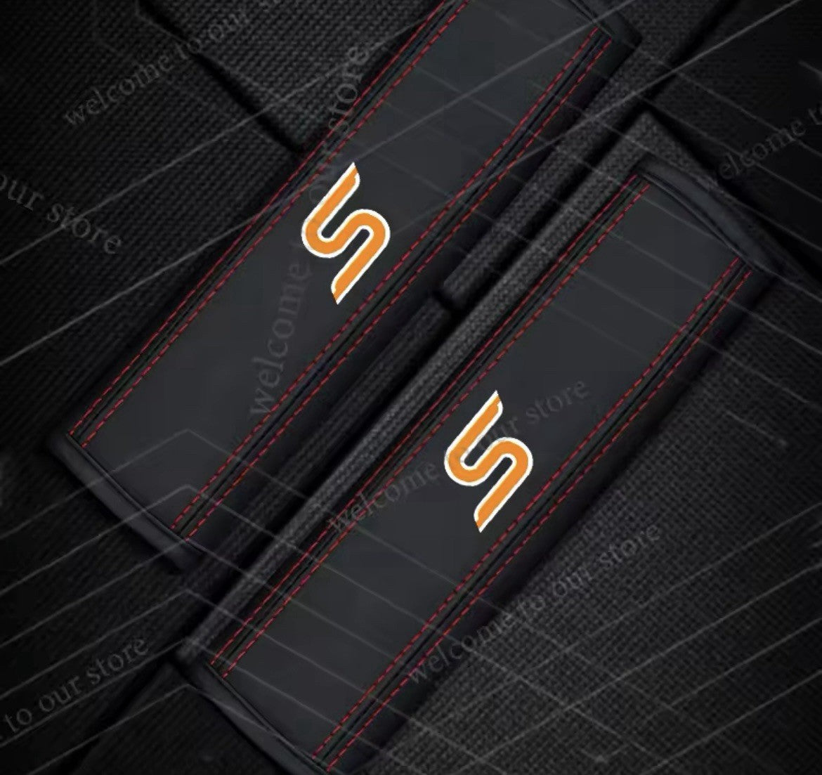 Ford Zetec S Seatbelt Cover Pad For Ford Fiesta Focus Zetec S Black Orange 2pcs