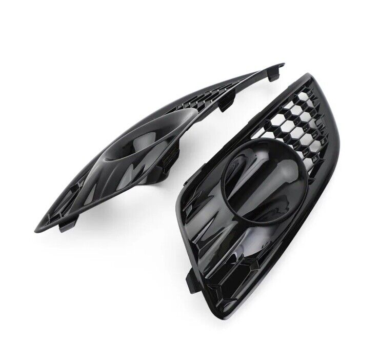 Gloss Black Front Fog Light Surrounds For Ford Fiesta MK7.5 2013-2017 2pcs