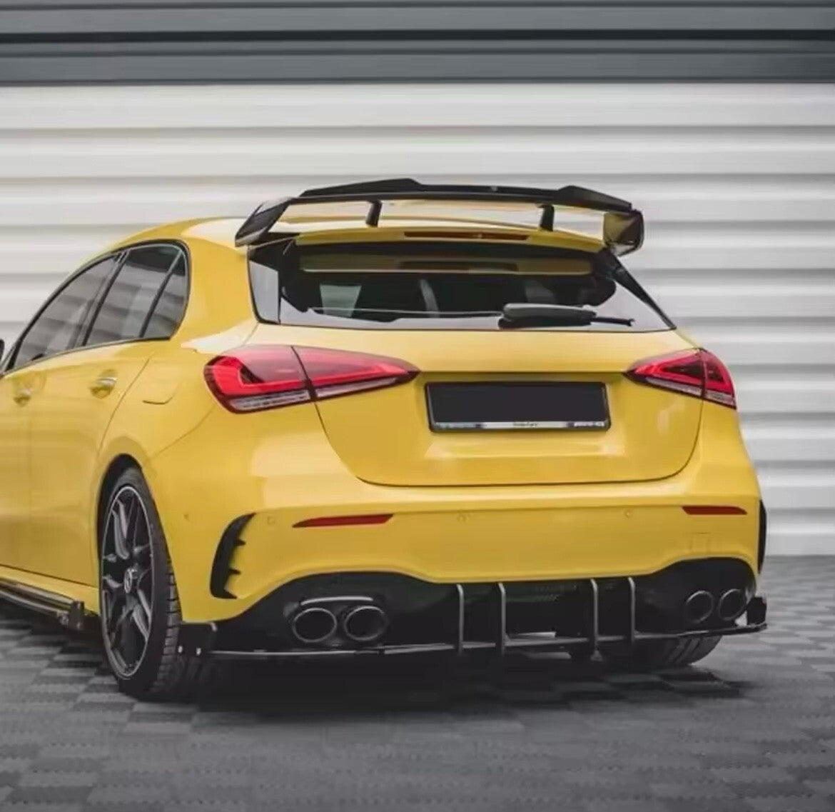 Mercedes A Class W177 A35 A45 AMG 2019-22 Rear Bumper Blade Diffuser Gloss Black