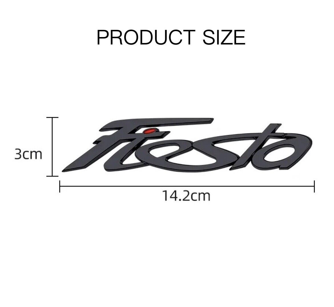 Gloss Black Fiesta Lettering Badge For Ford Fiesta MK7 MK7.5 2008-2017 Rear Boot
