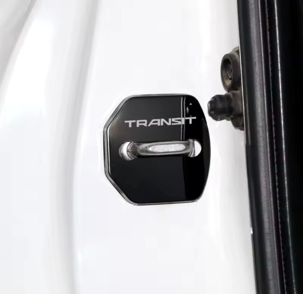 Ford Transit Black Stainless Steel Door Lock Door Catch Protector Covers 4pcs