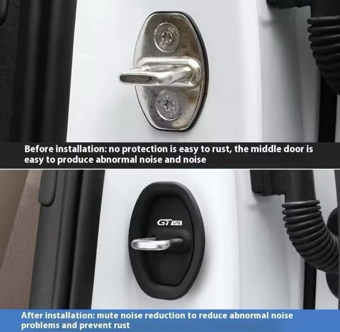 Peugeot GT Line Black Silicone Door Lock Protector Covers 206 207 307 308 3008