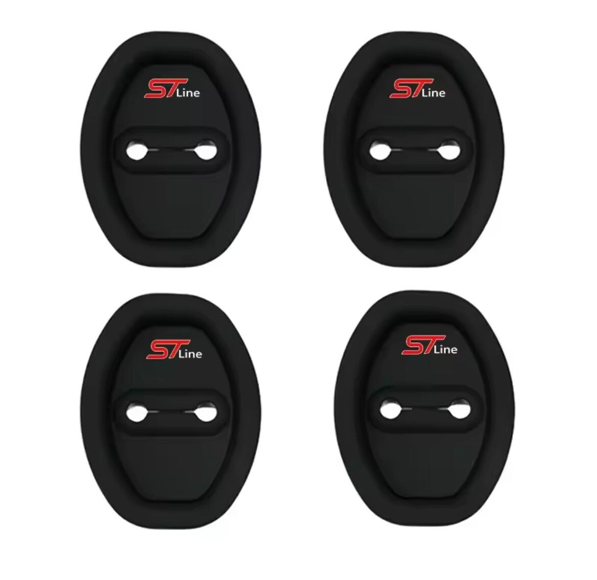 Ford ST Line Black Silicone Door Lock Protector Covers For Ford Fiesta Focus 4pc