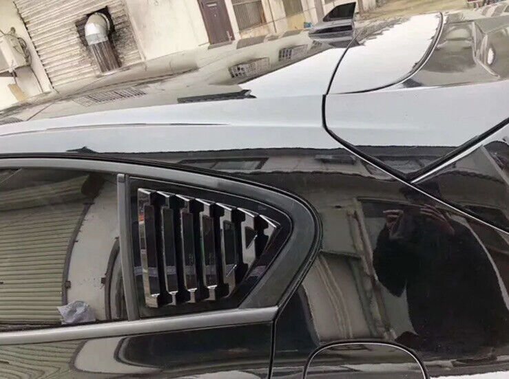 Ford Focus MK4 2019+ Gloss Black Rear Side Window Louver Vent Covers 2pcs