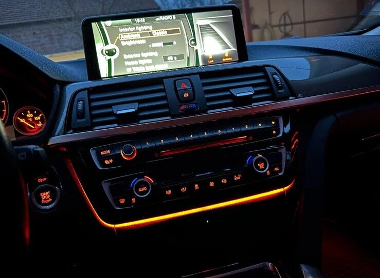 BMW 3 4 Series Gloss Black Air Con Panel Central Dash Trim With Ambient Light
