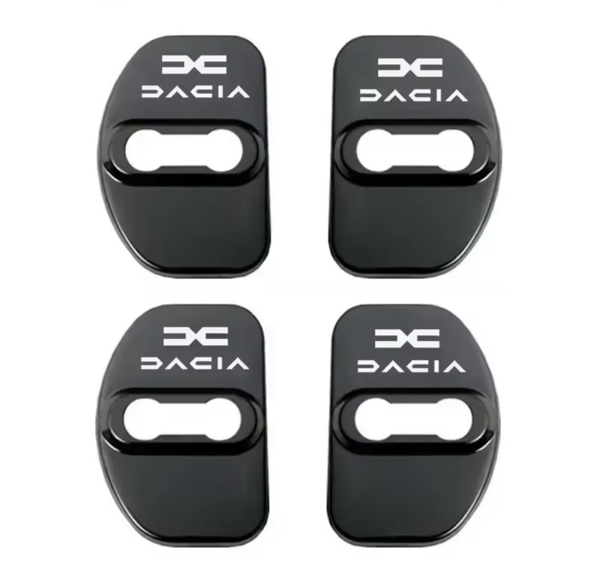 Dacia Black Stainless Steel Door Lock Protector Covers Accessories 4pcs