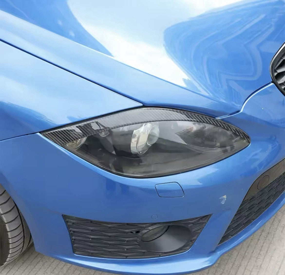 Seat Leon MK2 1P 2008-2012 Soft Carbon Fibre Headlight Eyebrows Eyelids Trim