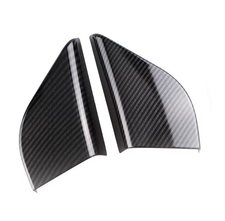 Ford Focus MK4 Carbon Fibre Effect A Pillar Window Surround Cover Trim 2pcs