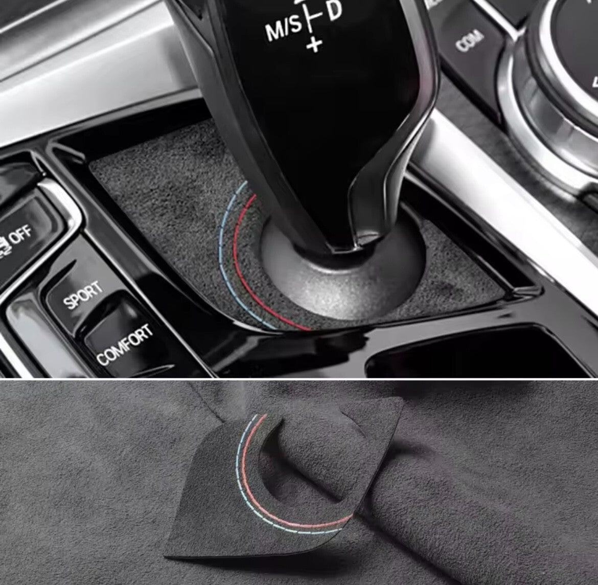 BMW 5 Series G30 G32 G38 Black Alcantara Gear Panel Surround Cover Automatic
