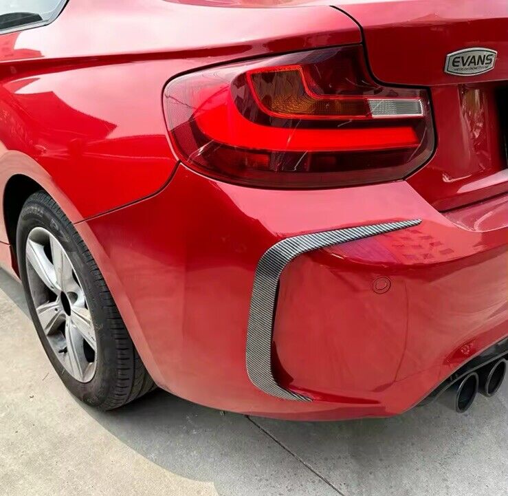 BMW M2 F87 2016-2021 Carbon Fibre Effect Rear Bumper Side Vent Canard Trims 2pcs