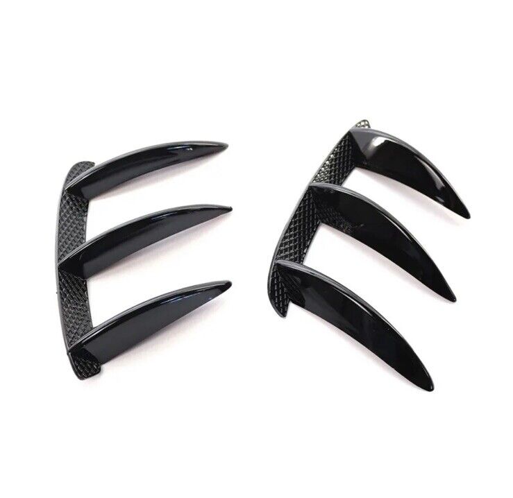 Mercedes A Class 2013-2018 Rear Bumper Grille Vent Canards Fins Gloss Black