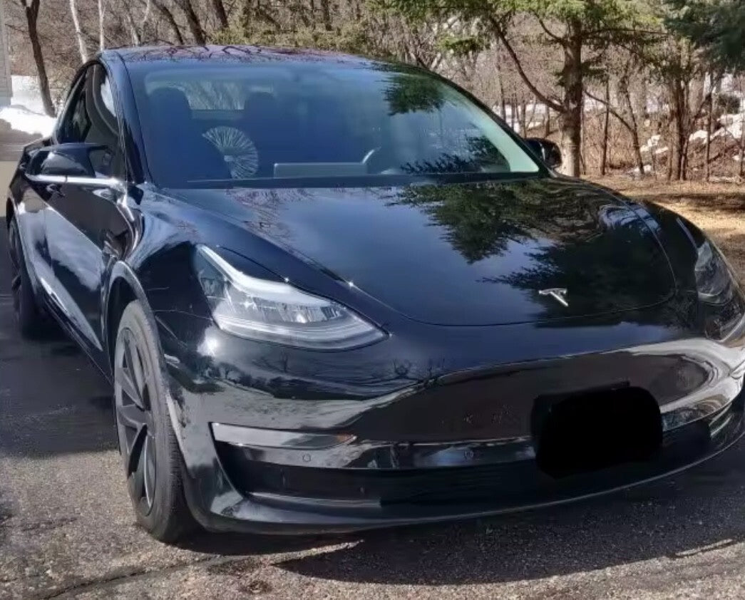 Tesla Model 3 Model Y 2017-2023 Gloss Black Headlight Eyelids Eyebrows 2pcs