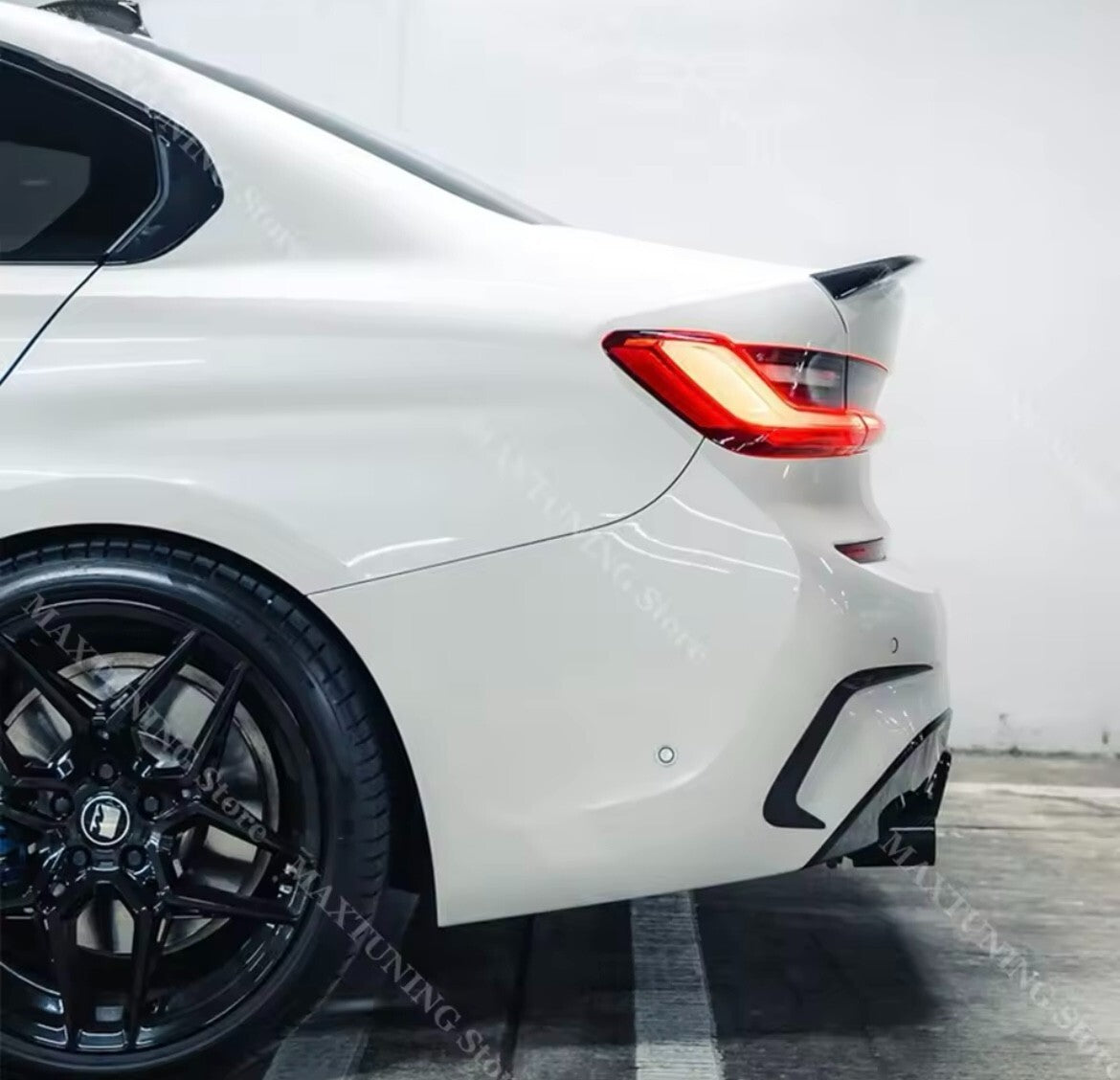 BMW 3 Series G20 G28 2019-2022 Gloss Black Rear Bumper Side Vent Canards 2pcs