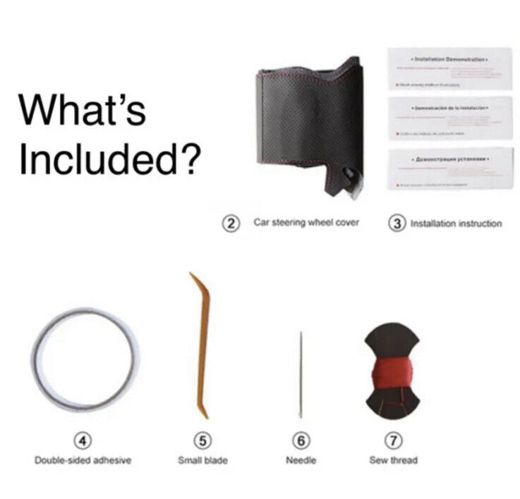 BMW Leather & Carbon Steering Wheel Cover Self Stitch Yellow Thread/Centre Line