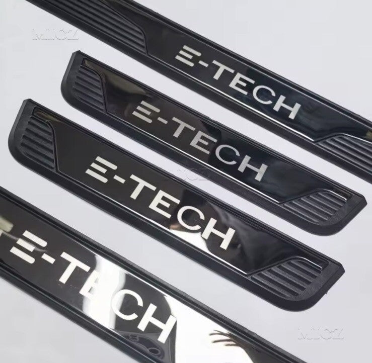 Renault E-Tech 2019-2024 ABS + Black Stainless Steel Door Sill Protectors 4pcs