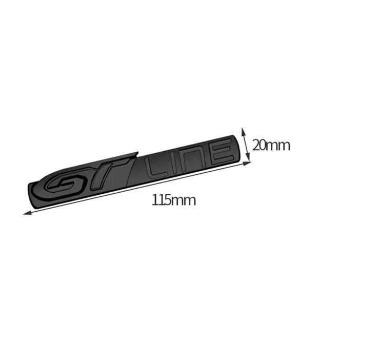 Peugeot Gloss Black GT Line Badge Metal For Peugeot GT Line Vehicles