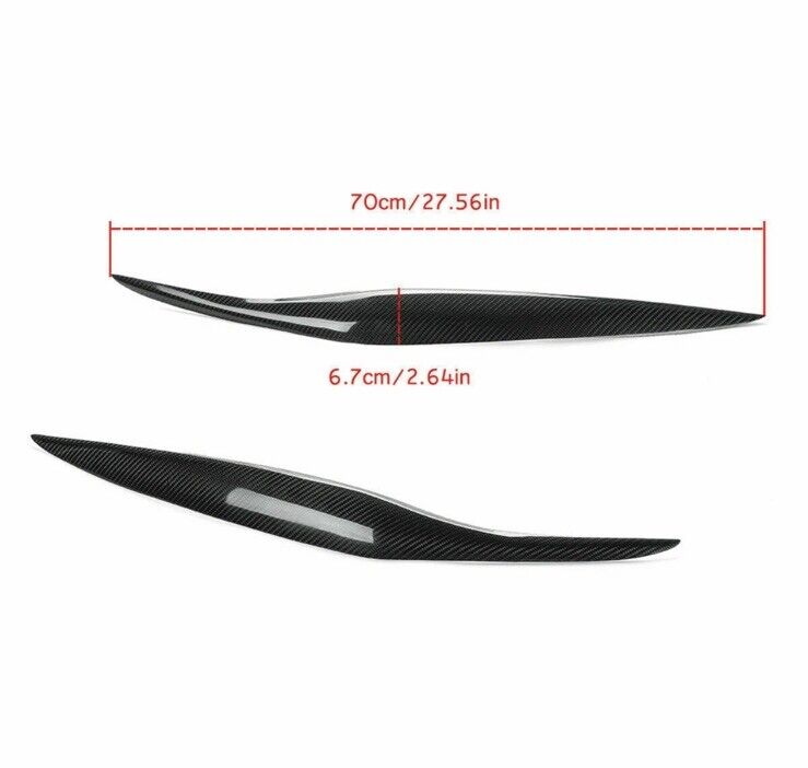 Carbon Fibre Headlight Eyelid Eyebrows For Ford Fiesta MK7.5 2013-2017 Facelift