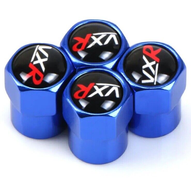 4pcs Blue Metal VXR Tyre Stem Valve Dust Caps For Vauxhall Astra Corsa VXR