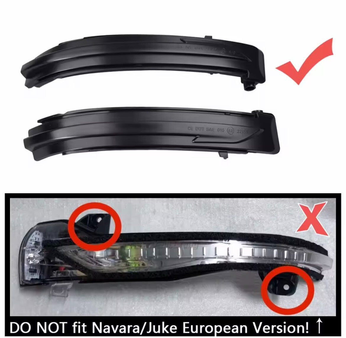 Nissan Juke 2015-2018 F15 Dynamic LED Sequential Mirror Indicators Smoked