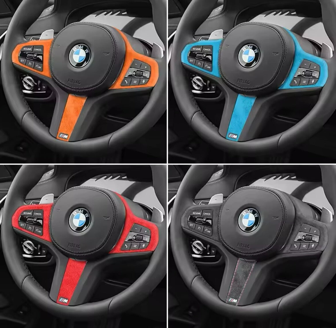 BMW F40 G30 G28 G20 G21 G11 G12 Z4 G32 Alcantara Steering Wheel Trim Pick Colour