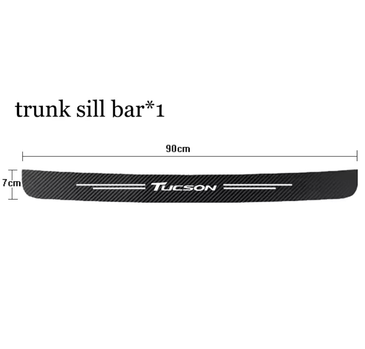 Hyundai Tucson Carbon Fibre Effect Vinyl Adhesive Boot Sill Overlay Strip
