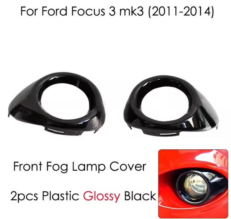 Ford Focus MK3 2011-2014 Gloss Black Front Fog Light Surrounds Trims 2pcs