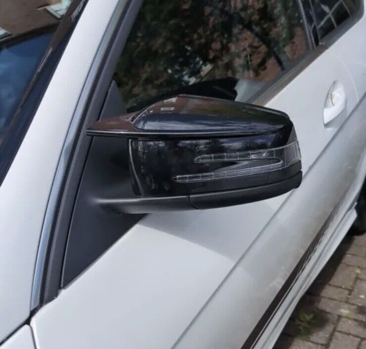 Mercedes A B C CLA E GLA Class Gloss Black Wing Mirror Caps Covers Blade Style