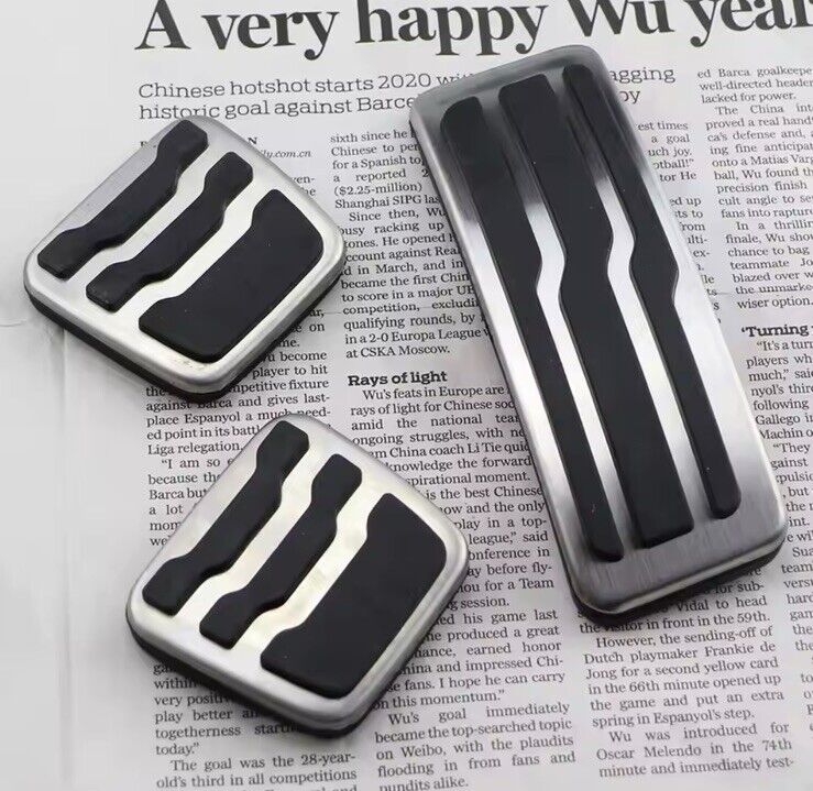 Ford Ranger 2015-2022 Stainless Steel And Rubber Pedal Covers Manual 3pcs