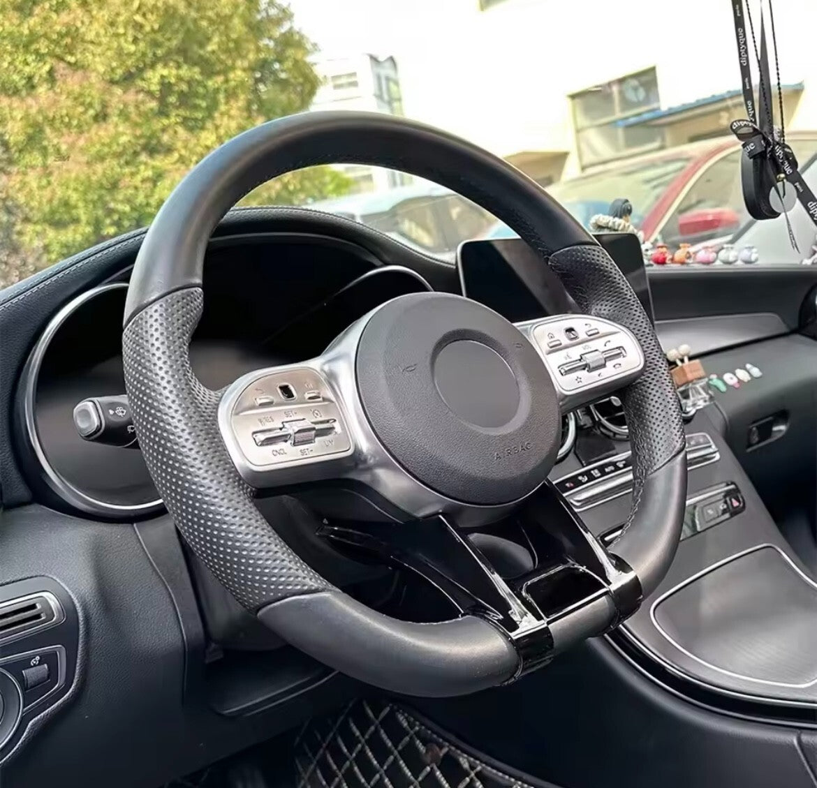 Mercedes A B C E G Class CLA CLS AMG Gloss Black Steering Wheel Lower Trim
