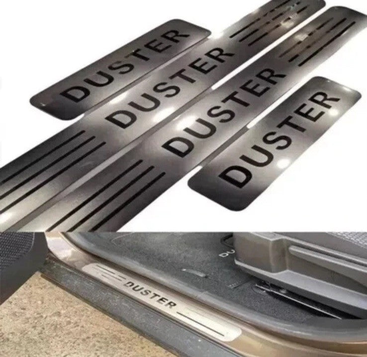 Dacia Duster Silver Stainless Steel Door Sill Protector Scuff Plates 4pcs