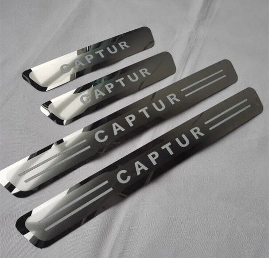 Renault Captur Stainless Steel Door Sill Protector Strips Scuff Plates 4pcs