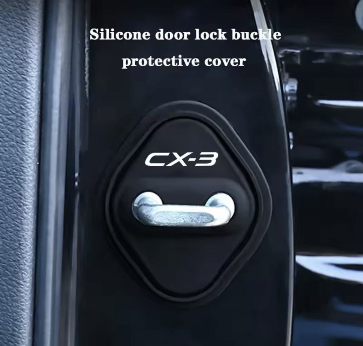 Mazda CX-3 CX3 Black Silicone Door Lock Catch Protector Covers 2pcs