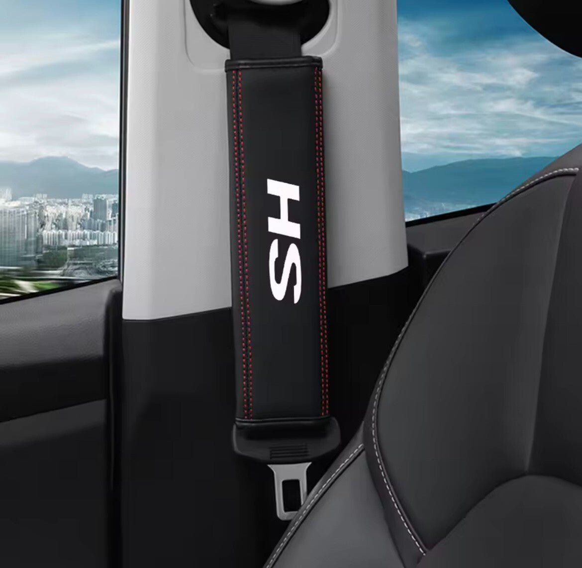 MG HS PU Leather Seatbelt Shoulder Cover Pads Interior MG3 MG5 MG6 MG7 HS 2pcs