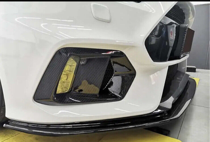 Ford Focus RS MK3.5 Carbon Fibre Front Fog Light Surround Trim Inserts