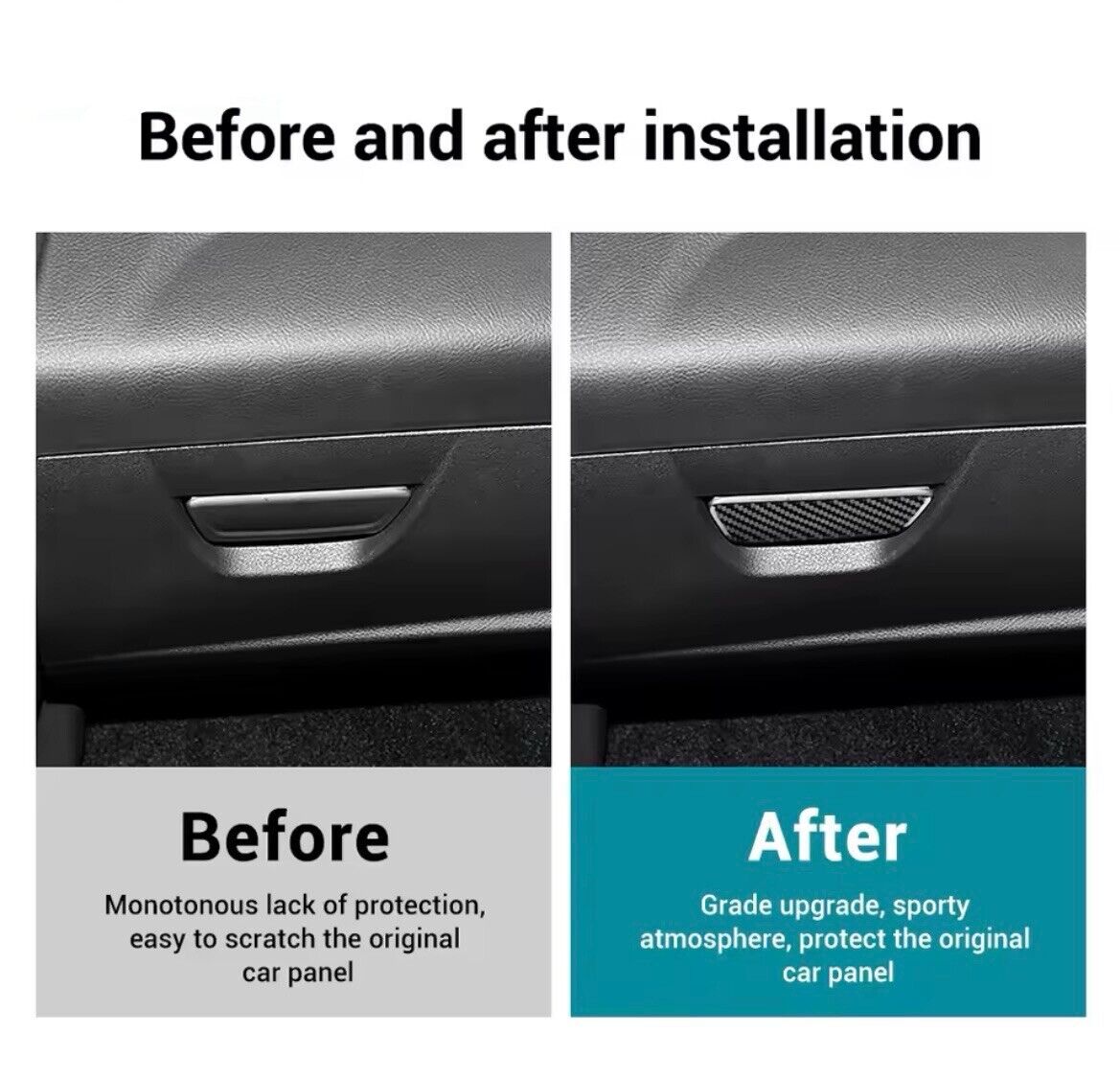 Ford Focus MK3.5 2015-2018 Carbon Fibre Interior Glovebox Handle Cover Trim