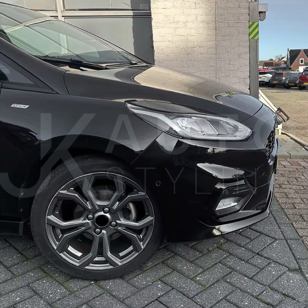 Ford Fiesta MK8 2017-2020 Gloss Black Headlight Eyelid Eyebrows 2pcs