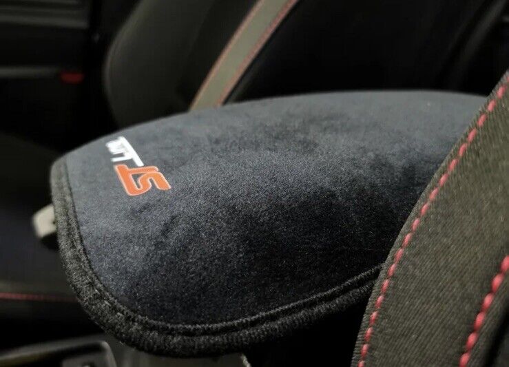 Ford ST Line Armrest Cover Black Suede Finish For Ford Fiesta Focus Puma ST Line