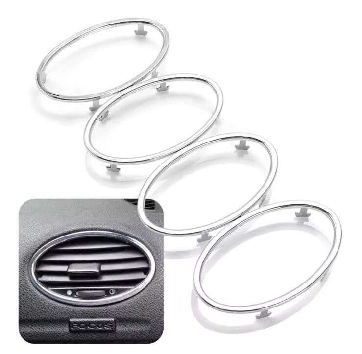 Ford Focus MK2 Matt Silver Air Con Outlet Vent Surround Trim Set 4pcs
