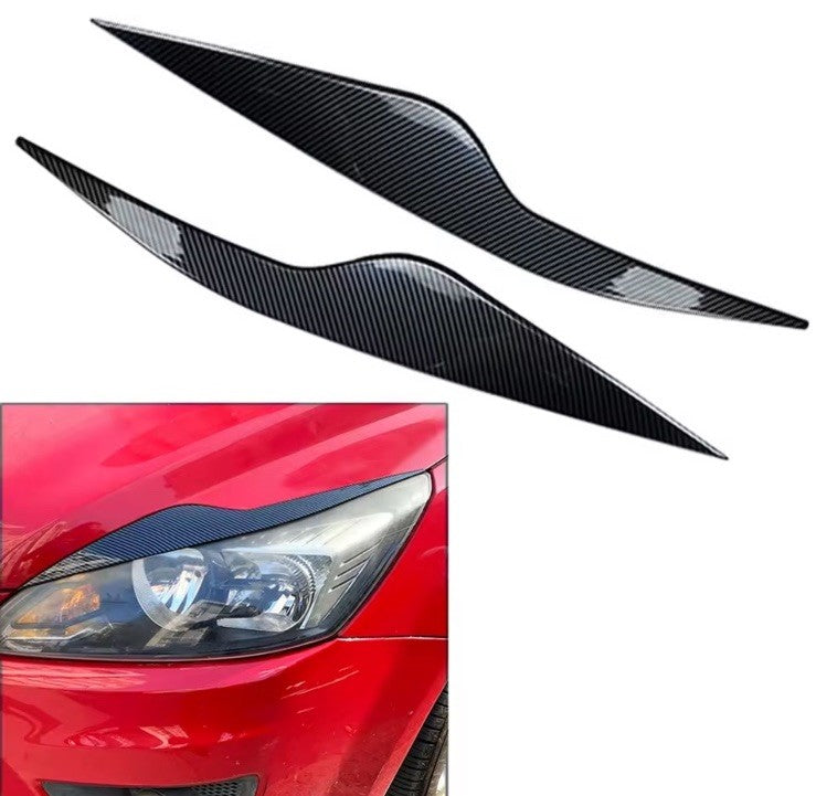 Ford Focus MK2 MK2.5 2008-2011 Carbon Fibre Effect Headlight Eyelid Eyebrows