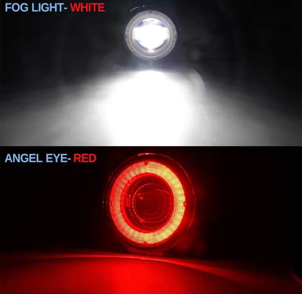 Vuaxhall Corsa VXR 2007-2014 Red Daytime Running Halo Lights Front Fog Angel H11