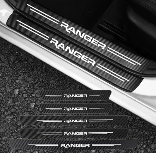 Ford Ranger Carbon Fibre Effect Adhesive Door Sill Overlay Strips 5pcs