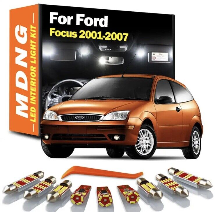 Ford Focus MK1 Cool White Interior LED Light Bulb Kit Canbus Error Free 7pcs