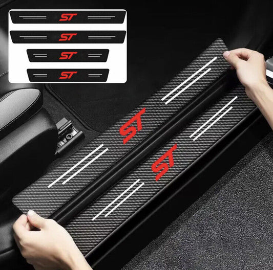 Ford ST Carbon Fibre Effect Adhesive Door Sill Overlay Strips Fiesta Focus ST