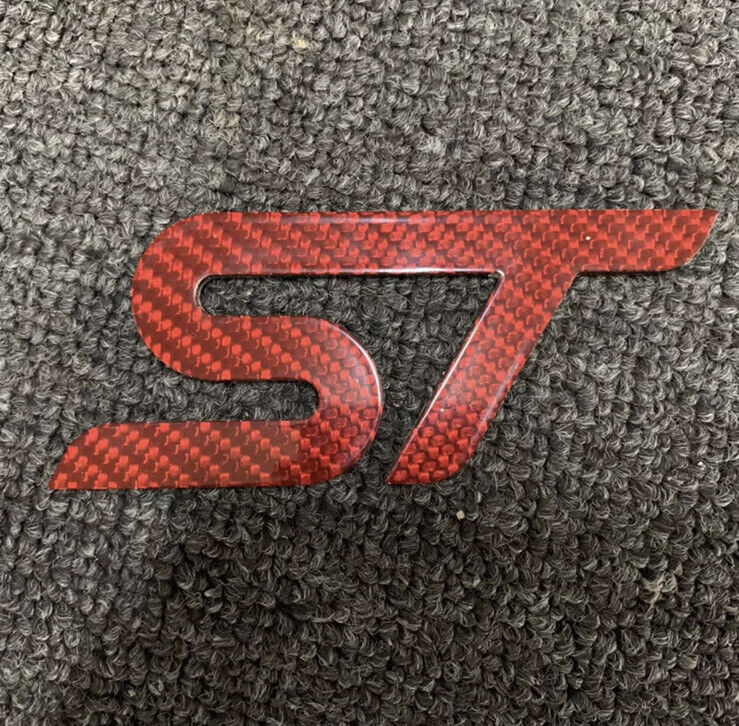 Red Carbon Fibre ST Badge For Ford Fiesta ST Ford Focus ST Real Carbon