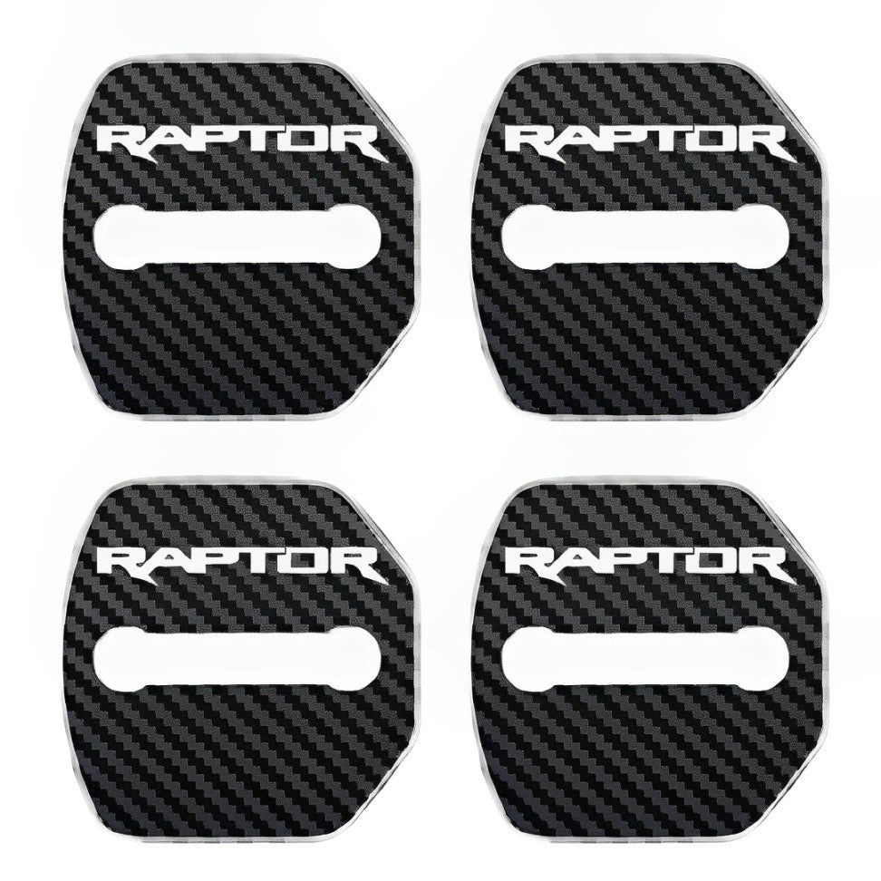 Ford Ranger Raptor Carbon Stainless Steel Door Lock Covers Accessories 4pcs