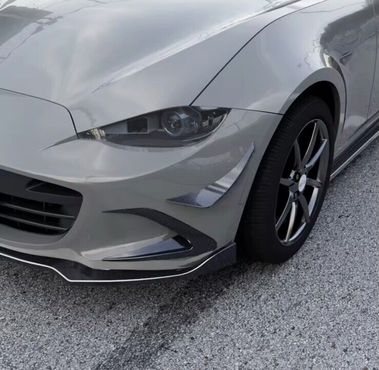 Mazda MX5 Miata ND 2016+ Carbon Fibre Front Bumper Side Canards Aero Blade Fins